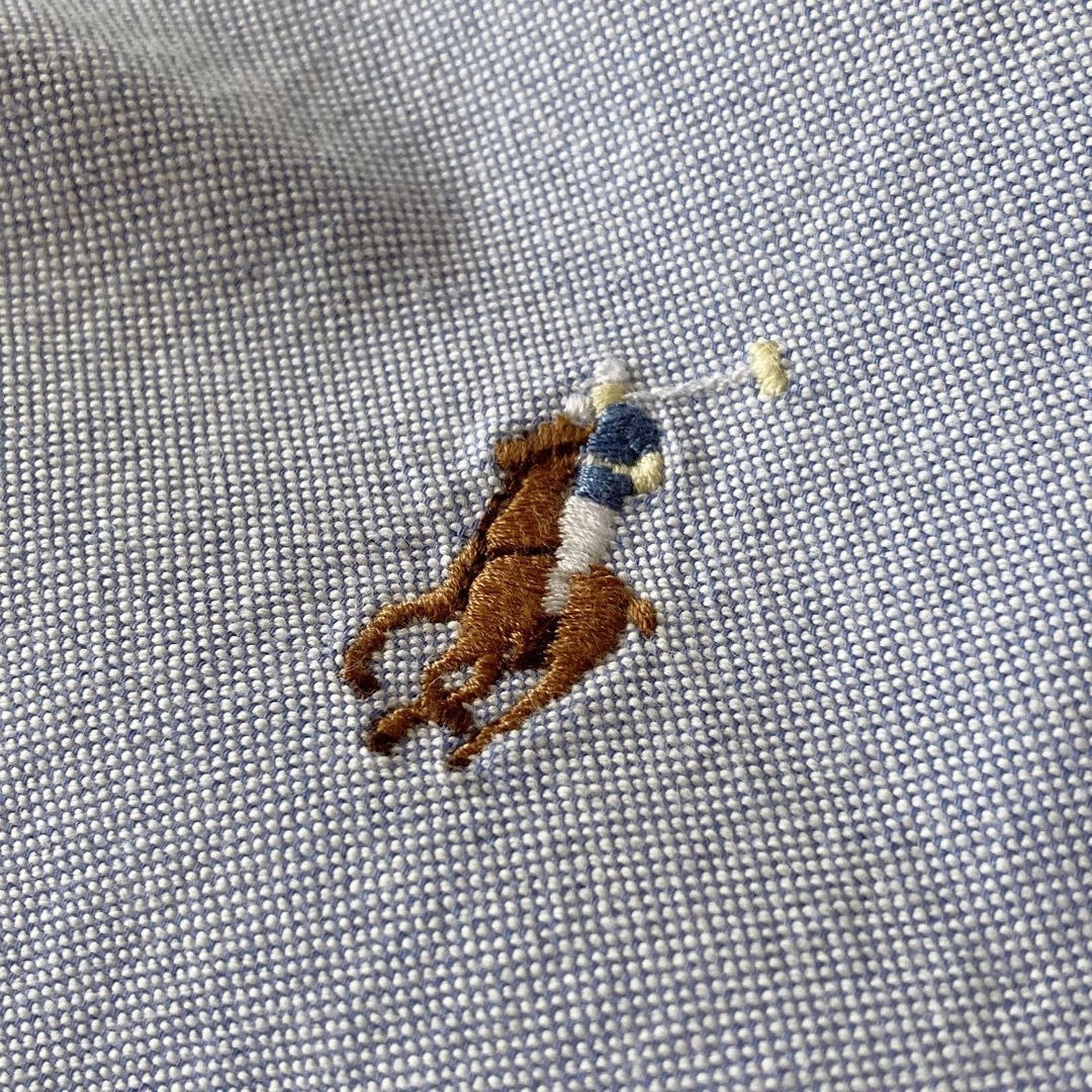 Ralph Lauren(ラルフローレン)のラルフローレン ロゴ刺繍 オックスフォード BDシャツ 0 サックス ブルー レディースのトップス(シャツ/ブラウス(長袖/七分))の商品写真