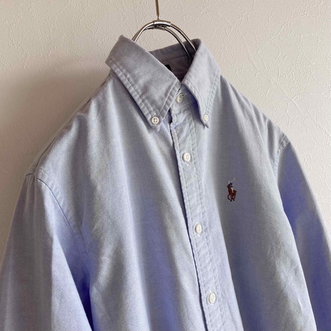 Ralph Lauren(ラルフローレン)のラルフローレン ロゴ刺繍 オックスフォード BDシャツ 0 サックス ブルー レディースのトップス(シャツ/ブラウス(長袖/七分))の商品写真