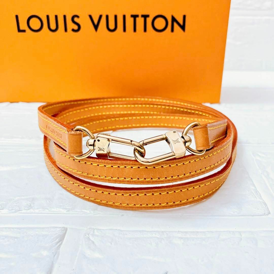 LOUIS VUITTON(ルイヴィトン)のヴィトン Vuitton ヌメ革 ショルダーストラップ ベルト MB5 レディースのファッション小物(その他)の商品写真