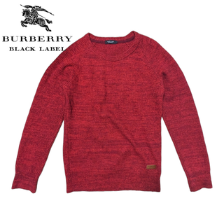 BURBERRY BLACK LABEL - BURBERRY BLACK LABEL レッド ウール ニットセーター