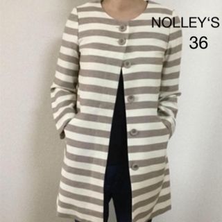 ノーリーズ(NOLLEY'S)の値下げ　日本製　NOLLEY‘S  ノーリーズ　麻混スプリングボーダーコート36(スプリングコート)