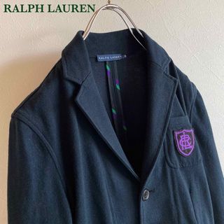 ラルフローレン(Ralph Lauren)のラルフローレン ロゴワッペン コットンジャージー 3Bジャケット M ネイビー(テーラードジャケット)