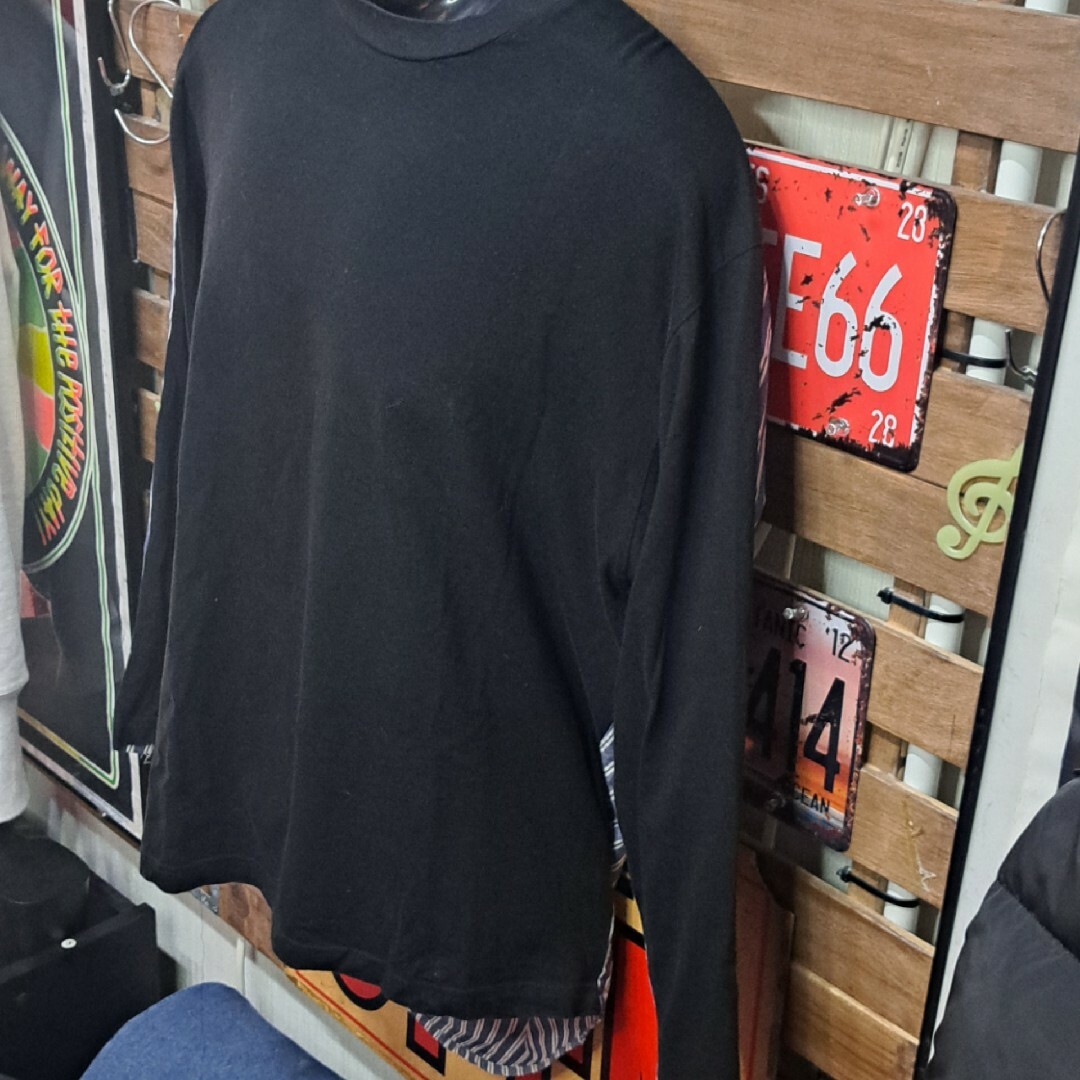 N.HOOLYWOOD(エヌハリウッド)のエヌハリウッド　ドッキング　Tシャツ　ストライプシャツ　Ｍ　L　38 メンズのトップス(Tシャツ/カットソー(七分/長袖))の商品写真