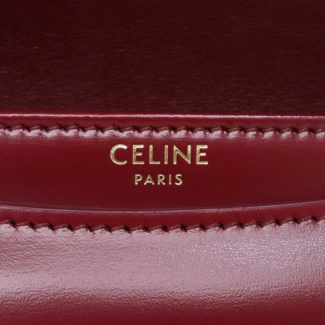 celine(セリーヌ)のセリーヌ ブザス クレア トリオンフ 2way ショルダーバッグ 斜め掛け シャイニーカーフスキン レザー カーマイン レッド 赤 ゴールド金具 110413BF4 CELINE（新品・未使用品） レディースのバッグ(ショルダーバッグ)の商品写真