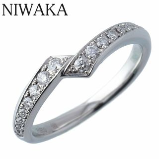 俄 - 俄 ダイヤ リング 綾 ハーフエタニティ 7号 PT950 新品仕上げ済 ニワカ NIWAKA【16496】