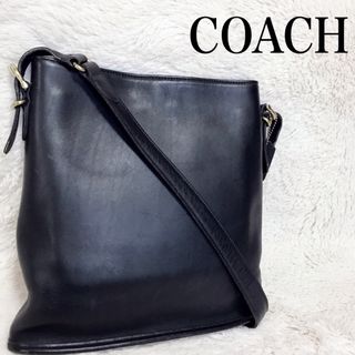 コーチ(COACH)の美品 オールドコーチ グラブタンレザー クロスボディ ショルダーバッグ ブラック(ショルダーバッグ)