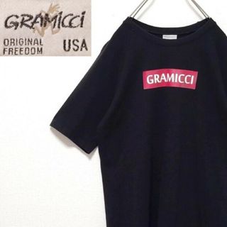 グラミチ フロント プリント センター ロゴ ブラック 半袖 Tシャツ