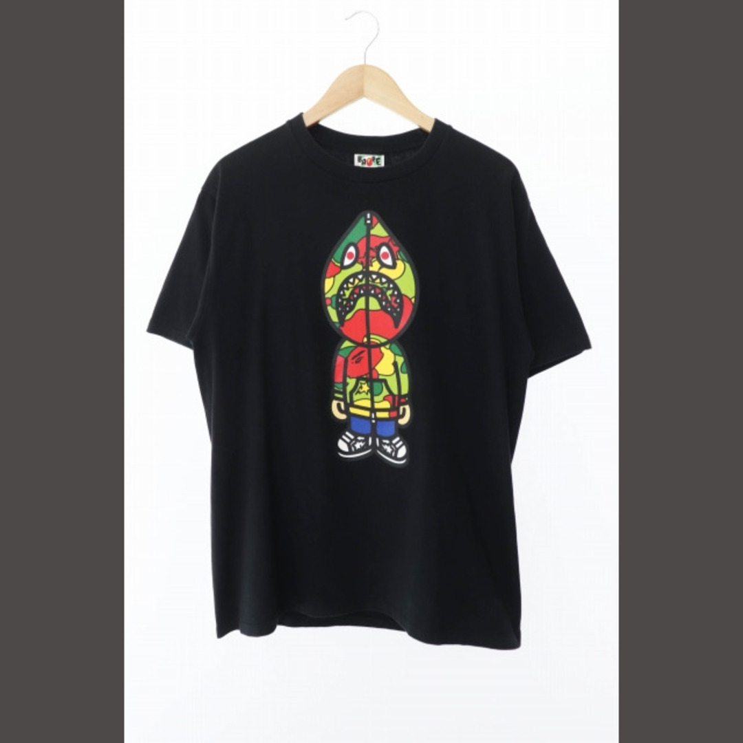 A BATHING APE(アベイシングエイプ)のアベイシングエイプ スター カモ柄 シャーク 半袖Tシャツ L 黒 ブラック● メンズのトップス(Tシャツ/カットソー(半袖/袖なし))の商品写真