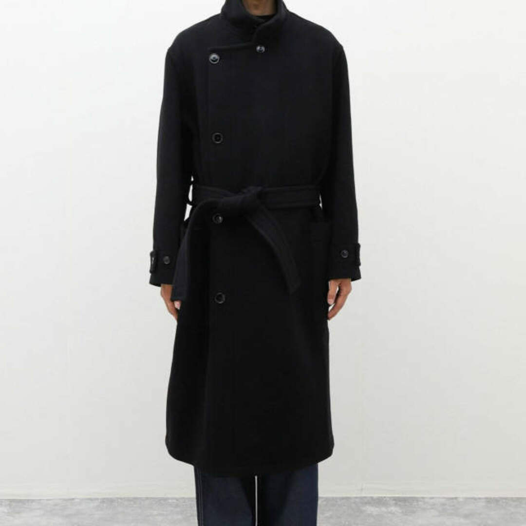 LEMAIRE(ルメール)のLEMAIRE ルメール 22AW WRAP COAT メルトンウール ラップコート CO184 LF615 S BLACK ロング アウター【中古】【LEMAIRE】 メンズのジャケット/アウター(その他)の商品写真