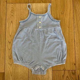 ベビーギャップ(babyGAP)の70cm baby GAP 6-12M ショートオール　カバーオール　ボーダー(カバーオール)