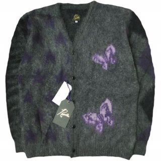 ニードルス(Needles)のNeedles x BEAMS ニードルス ビームス 20AW 別注 日本製 Mohair Cardigan クレイジーパターン モヘアカーディガン 11-15-1431-334 M Grey Crazy ニット セーター トップス【新古品】【中古】【Needles × BEAMS】(カーディガン)