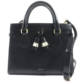 Bally - 極美品▼BALLY バリー TABY レザー ロゴ金具 タッセル付き 2WAY ハンドバッグ ショルダーバッグ ブラック ゴールド金具 レディース