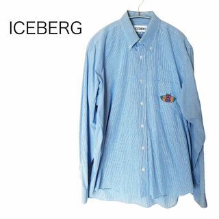 アイスバーグ(ICEBERG)のICEBERGアイスバーグ長袖ボタンダウンシャツ　サイズM　イタリア製(シャツ)