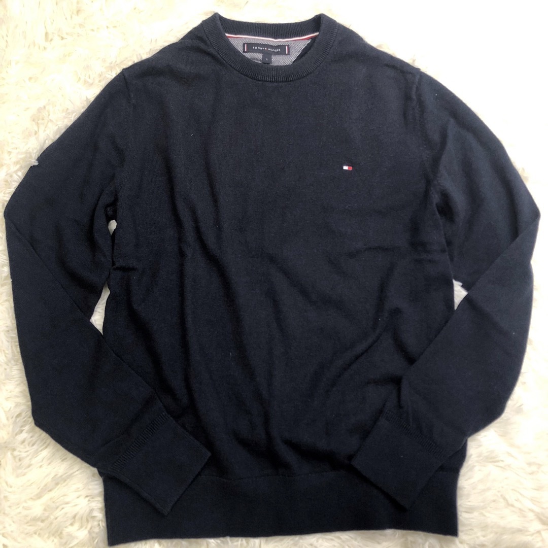 TOMMY HILFIGER(トミーヒルフィガー)のトミーヒルフィガー美品⭐︎23ssピマコットンカシミア　クルーネックセーター　L メンズのトップス(ニット/セーター)の商品写真