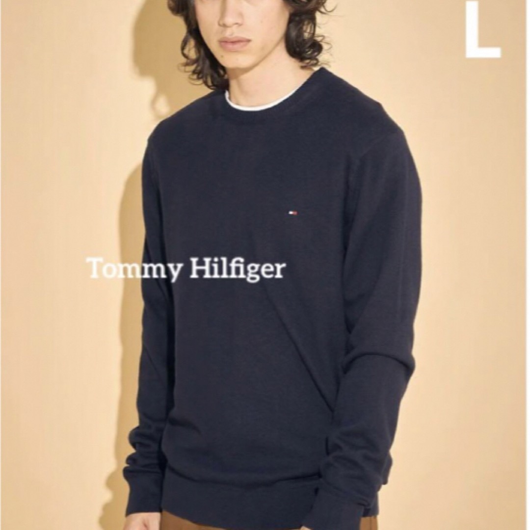 TOMMY HILFIGER(トミーヒルフィガー)のトミーヒルフィガー美品⭐︎23ssピマコットンカシミア　クルーネックセーター　L メンズのトップス(ニット/セーター)の商品写真