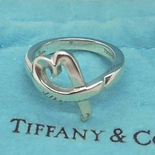 ティファニー(Tiffany & Co.)の箱、保存袋付き　ティファニー　約8号　オープンハート　シルバーリング　指輪(リング(指輪))