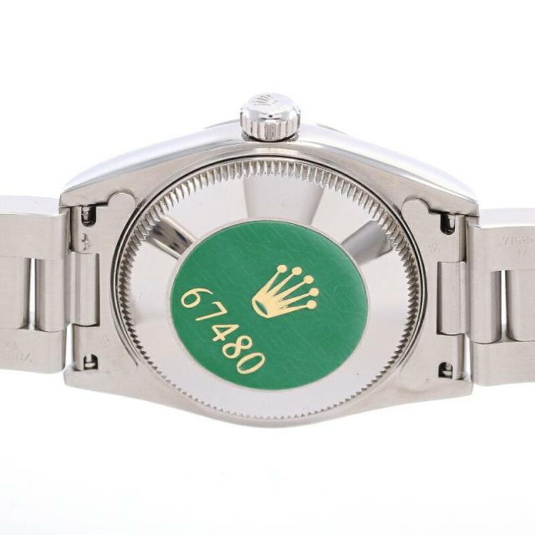 ROLEX(ロレックス)のロレックス 【ROLEX】 オイスターパーペチュアル 67480 ボーイズ ブラック ステンレススティール 腕時計 時計 OYSTER PERPETUAL BLACK SS 黒文字盤 369アラビアインデックス【中古】  メンズの時計(腕時計(アナログ))の商品写真