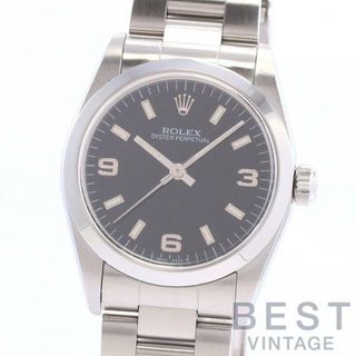 ロレックス(ROLEX)のロレックス 【ROLEX】 オイスターパーペチュアル 67480 ボーイズ ブラック ステンレススティール 腕時計 時計 OYSTER PERPETUAL BLACK SS 黒文字盤 369アラビアインデックス【中古】 (腕時計(アナログ))