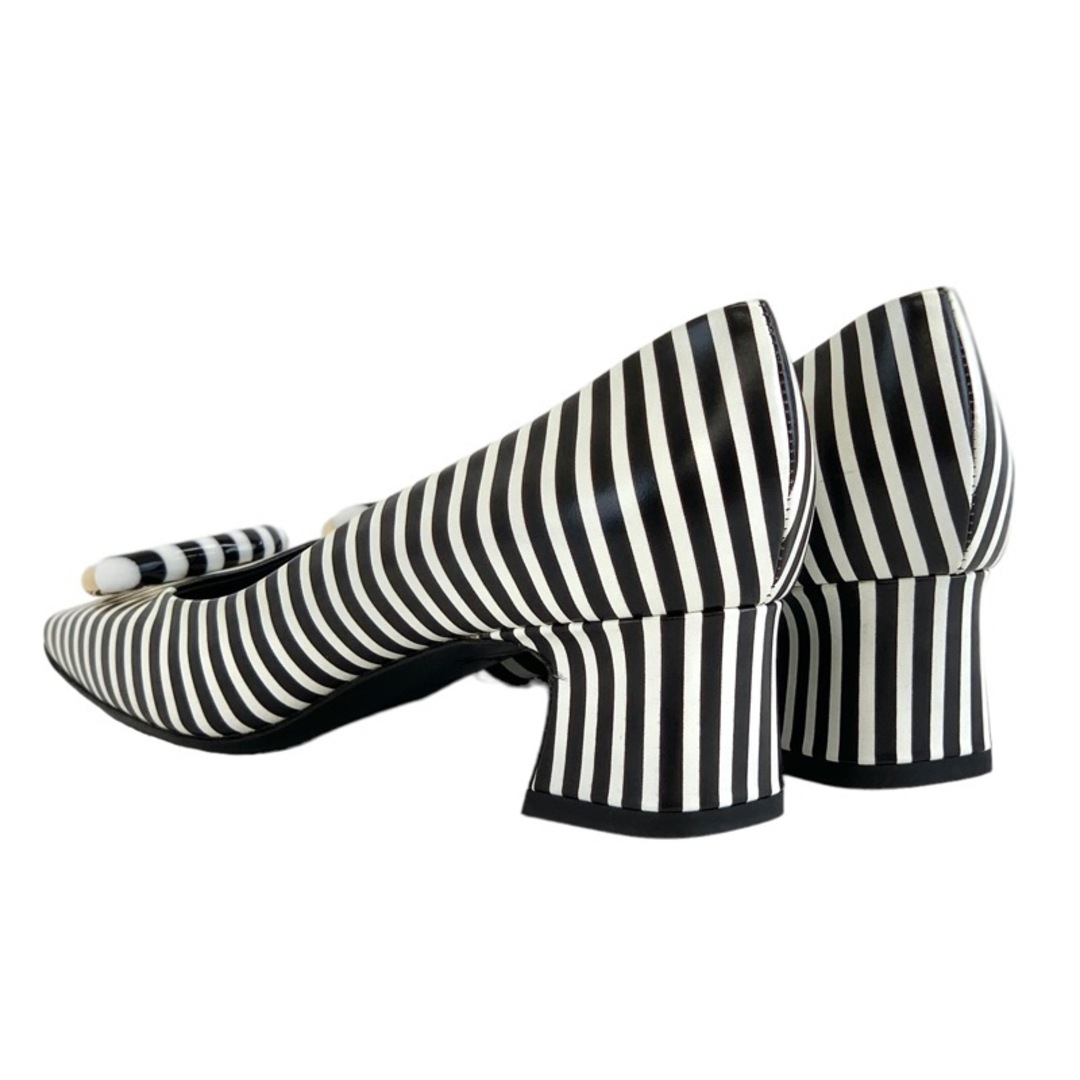 LOUIS VUITTON(ルイヴィトン)のルイヴィトン LOUIS VUITTON パンプス 靴 シューズ レザー ブラック ホワイト ゴールド ストライプ モノトーン ボーダー サークル レディースの靴/シューズ(ハイヒール/パンプス)の商品写真