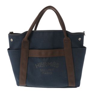 エルメス(Hermes)のエルメス  サックドパンサージュ グルーム トートバッグ ネイビー/ブラウ(トートバッグ)