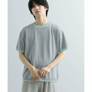 センスオブプレイスバイアーバンリサーチ(SENSE OF PLACE by URBAN RESEARCH)の【L.GRY×MNT】『洗濯可』リブハイショクラインニットTシャツ(5分袖)(ニット/セーター)