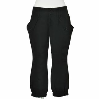 VICKY COUTURE ジョガー パンツ クロップド 裾絞り 麻混 黒