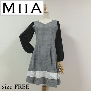 MIIA ミーア 袖シフォンワンピース