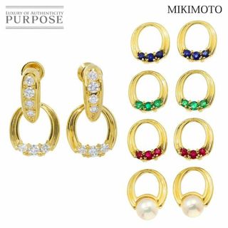 ミキモト(MIKIMOTO)のミキモト MIKIMOTO アコヤ真珠 マルチストーン ダイヤ イヤリング K18 YG 100周年記念 チャーム付き VLP 90222355(イヤリング)