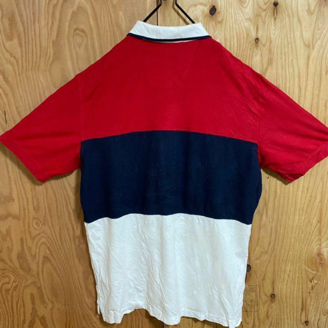 NAUTICA(ノーティカ)のノーティカ USA古着 半袖 ポロシャツ XL ロゴ 赤 ネイビー ホワイト メンズのトップス(ポロシャツ)の商品写真