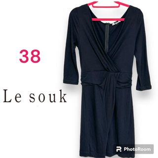 Le souk - ルスーク　レディース　ワンピース　リヨセル　七分袖　M ブラック