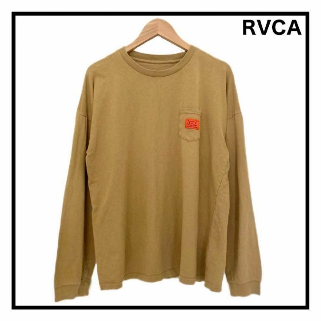 RVCA(ルーカ)の【RVCA】　ルーカ　Tシャツ　長袖　胸ポケット　デカロゴ　メンズ　Sサイズ メンズのトップス(Tシャツ/カットソー(七分/長袖))の商品写真