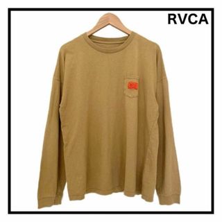 【RVCA】　ルーカ　Tシャツ　長袖　胸ポケット　デカロゴ　メンズ　Sサイズ