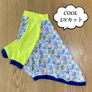 犬服　大型犬　6L　UV・COOL服　サンゴ×ネオンYE袖　七分袖