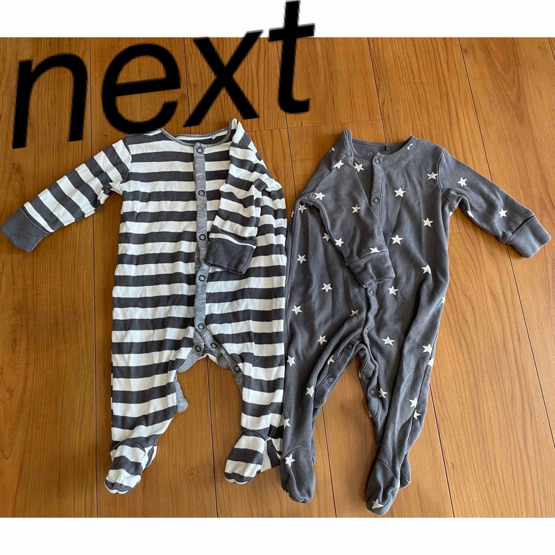 NEXT(ネクスト)のnext baby 足付きロンパース　2セット　3-6m キッズ/ベビー/マタニティのベビー服(~85cm)(ロンパース)の商品写真