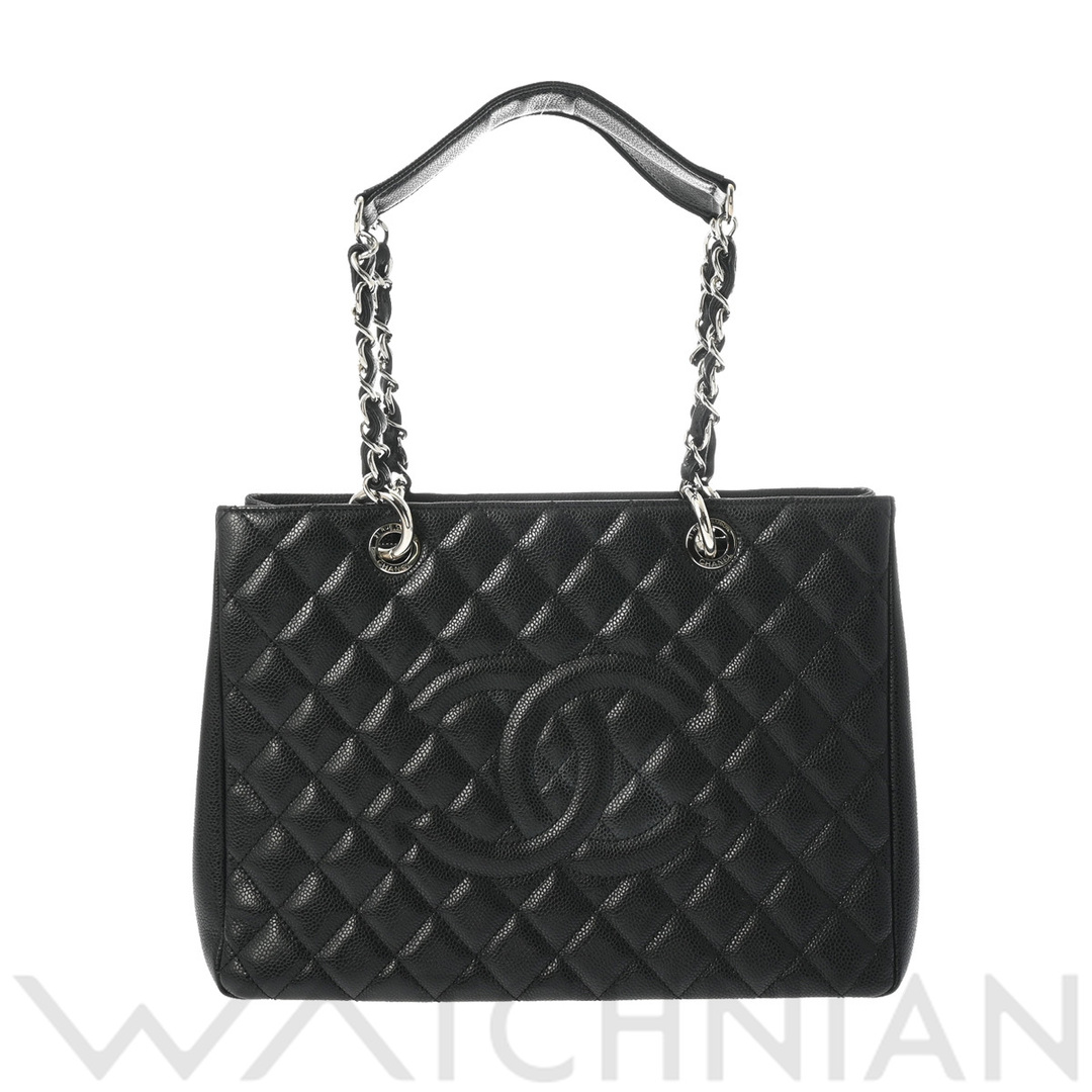 CHANEL(シャネル)の中古 シャネル CHANEL A50995 15番台 レディース トートバッグ マトラッセ ブラック /シルバー金具 キャビアスキン レディースのバッグ(トートバッグ)の商品写真