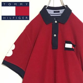 TOMMY HILFIGER - 【人気定番】トミーヒルフィガー　ワッペンロゴ入りポロシャツ　F973