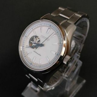 セイコー(SEIKO)の美品【稼働品】SEIKO　セイコー　プレサージュ　ホワイト　自動巻き　メンズ時計(腕時計(アナログ))