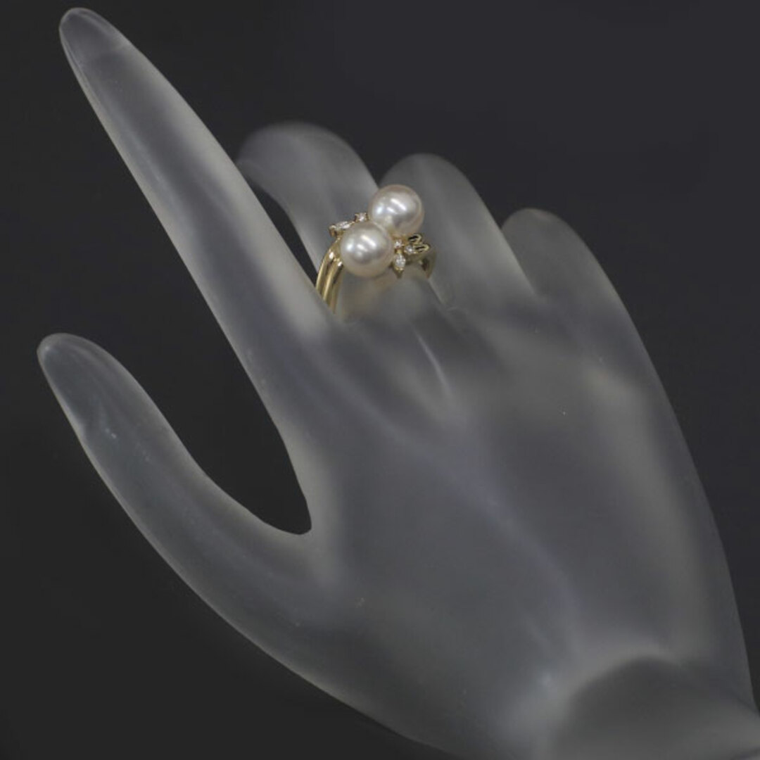 TASAKI - 田崎真珠 K18YG アコヤ真珠 ダイヤモンド リング 0.10ct 径約 TASAKI - 田崎真珠 K18YG アコヤ真珠 ダイヤモンド リング 0.10ct 径約