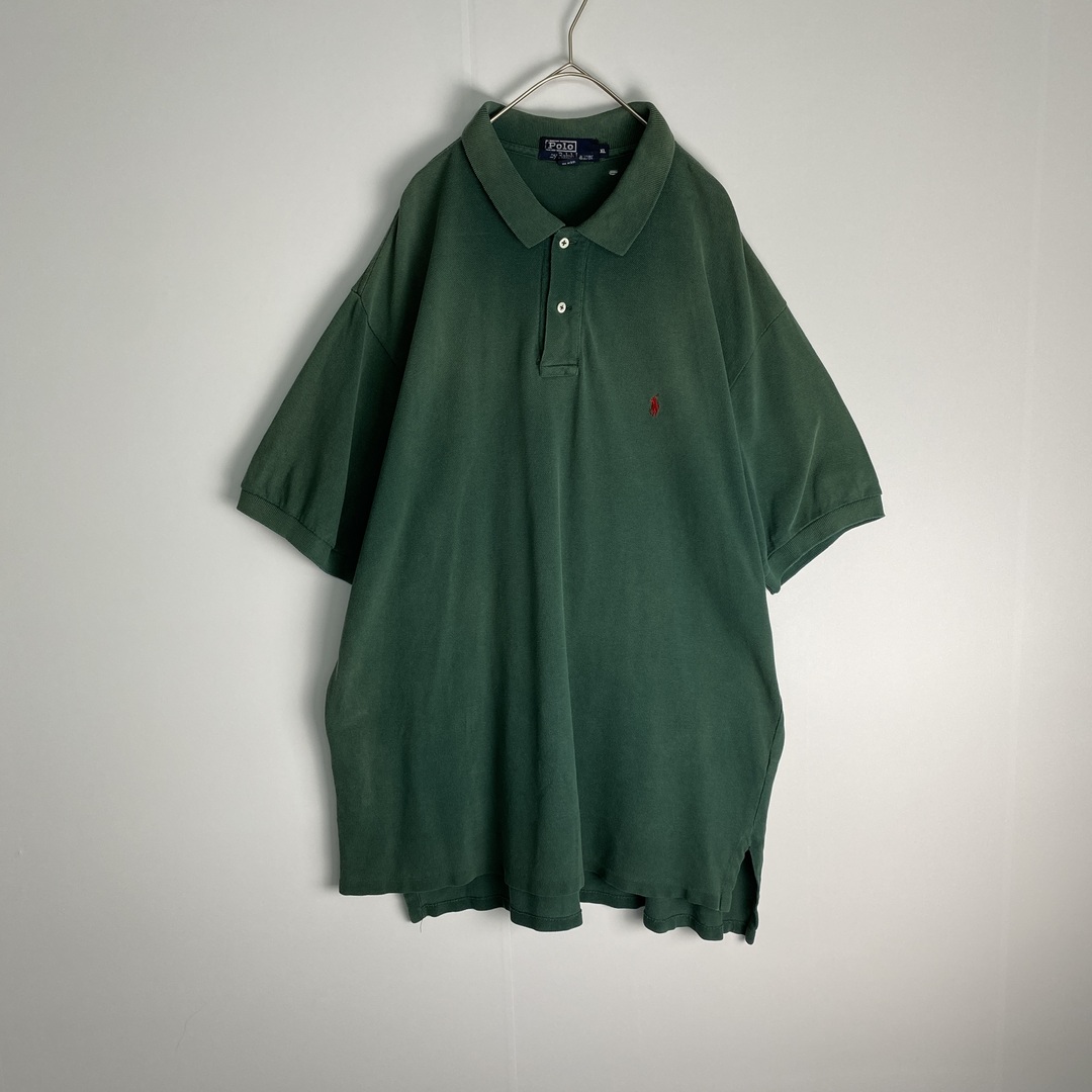 POLO（RALPH LAUREN）(ポロ)の【ポロラルフローレン　半袖ポロシャツ　USA製　ワンポイント　緑　赤　古着】 メンズのトップス(ポロシャツ)の商品写真