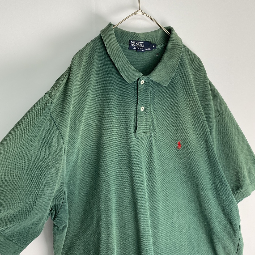 POLO（RALPH LAUREN）(ポロ)の【ポロラルフローレン　半袖ポロシャツ　USA製　ワンポイント　緑　赤　古着】 メンズのトップス(ポロシャツ)の商品写真