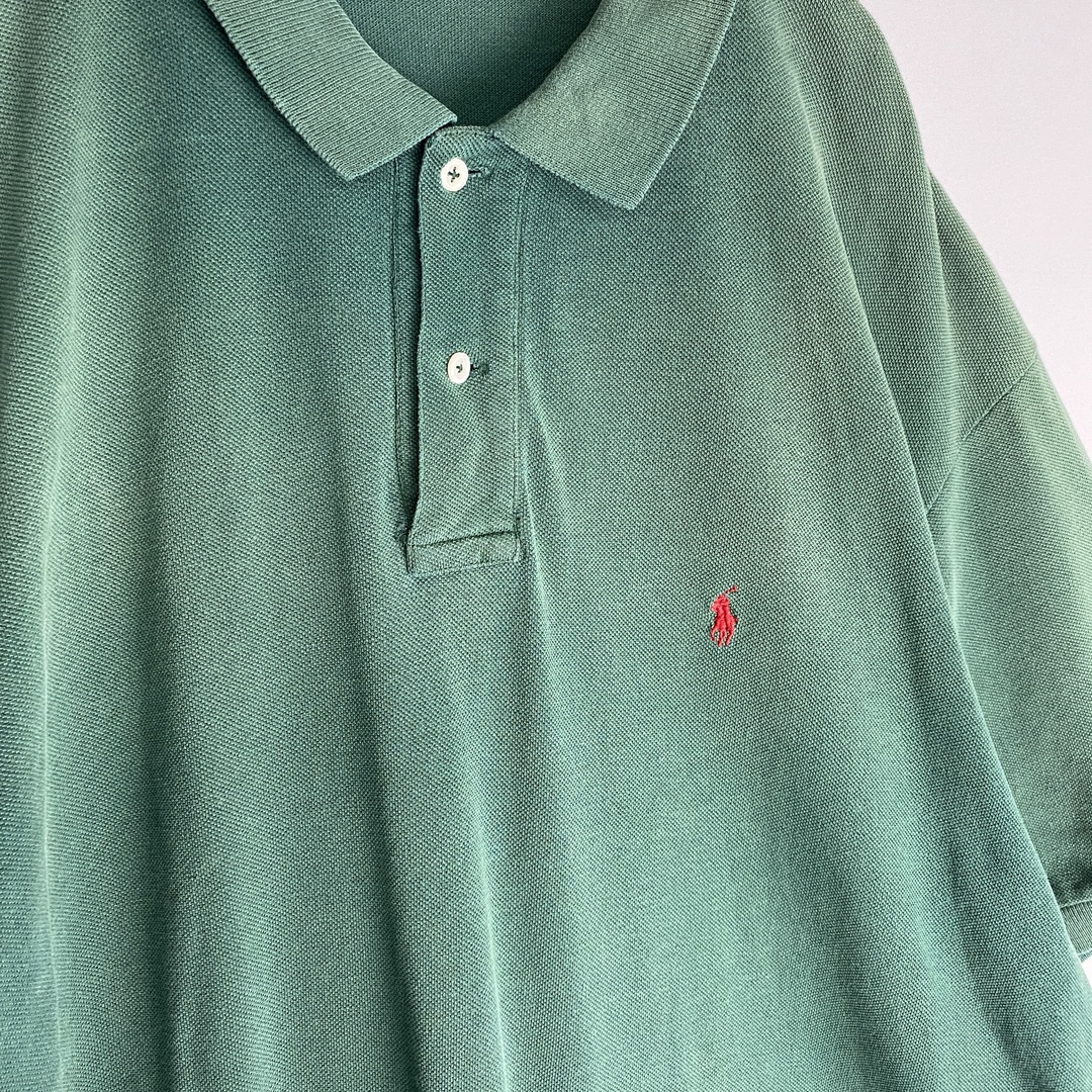 POLO（RALPH LAUREN）(ポロ)の【ポロラルフローレン　半袖ポロシャツ　USA製　ワンポイント　緑　赤　古着】 メンズのトップス(ポロシャツ)の商品写真