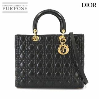 クリスチャンディオール(Christian Dior)の新品同様 クリスチャン ディオール Christian Dior レディディオール ラージ ハンド ショルダー バッグ レザー ブラック VLP 90228081(ハンドバッグ)