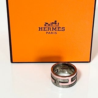 Hermes - HERMES エルメス Hリング シルバー ピンク 指輪