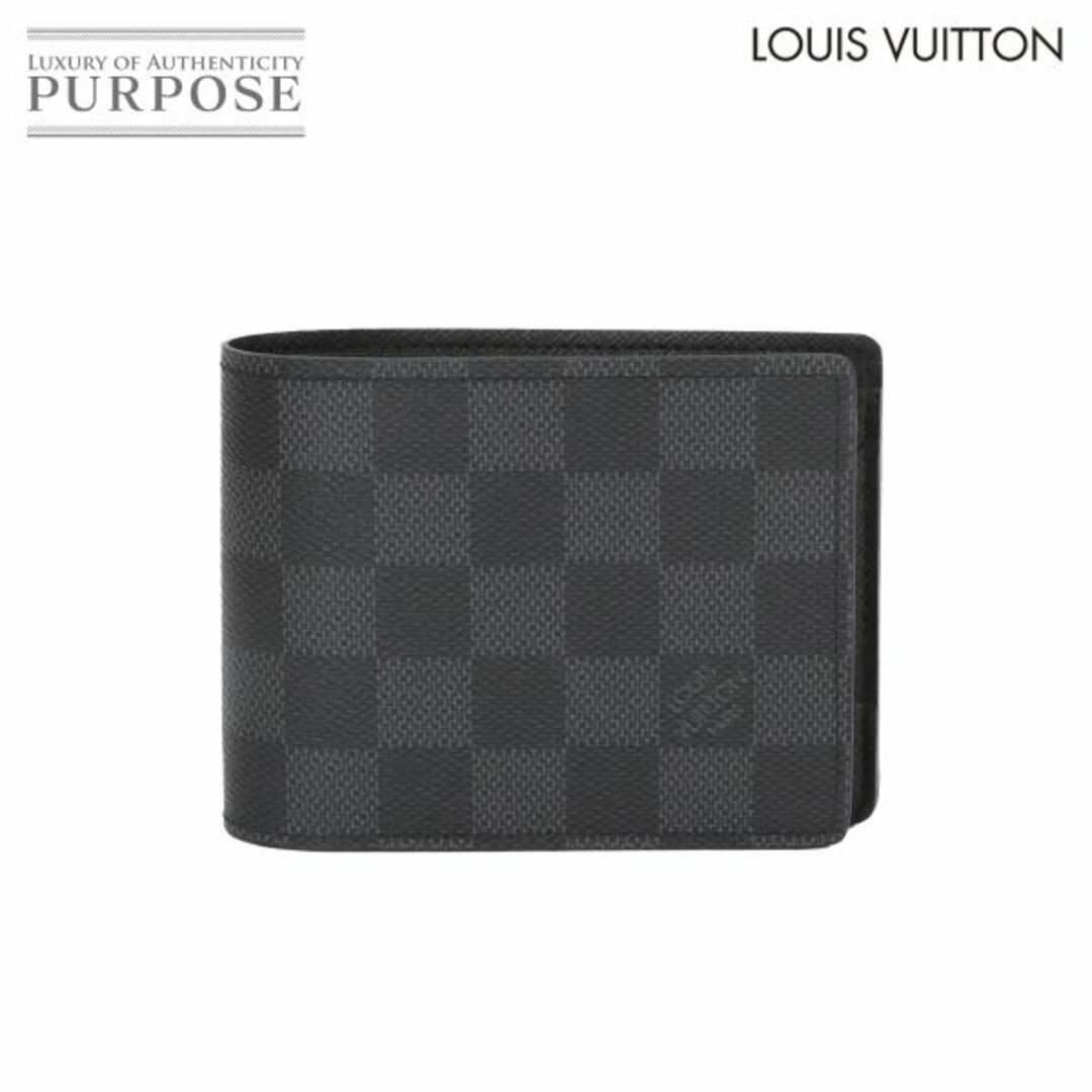 LOUIS VUITTON(ルイヴィトン)の未使用 展示品 ルイ ヴィトン LOUIS VUITTON ダミエ グラフィット ポルトフォイユ ミュルティプル 二つ折り 財布 N62663 VLP 90230001 メンズのファッション小物(折り財布)の商品写真
