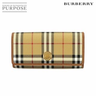 バーバリー(BURBERRY)の未使用 展示品 バーバリー BURBERRY チェック コンチネンタル ウォレット 二つ折り 長財布 PVC レザー ベージュ ブラウン 8070414 VLP 90230243(財布)