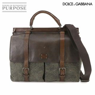 ドルチェアンドガッバーナ(DOLCE&GABBANA)のドルチェ&ガッバーナ DOLCE&GABBANA 2way ビジネス ショルダー バッグ レザー キャンバス ダークブラウン VLP 90230250(ビジネスバッグ)