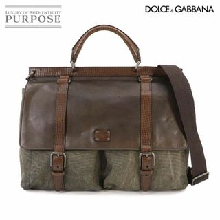 ドルチェアンドガッバーナ(DOLCE&GABBANA)のドルチェ&ガッバーナ DOLCE&GABBANA 2way ビジネス ショルダー バッグ レザー キャンバス ダークブラウン VLP 90230262(ビジネスバッグ)