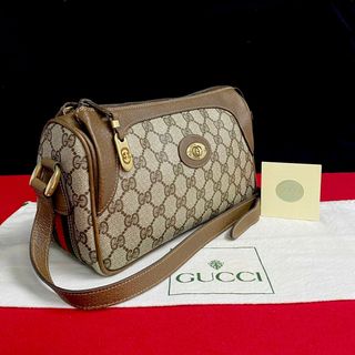 Gucci - ほぼ未使用 GUCCI グッチ オールドグッチ ヴィンテージ GG ロゴ 金具 レザー ミニ ショルダーバッグ ポシェット サコッシュ ブラウン 25710