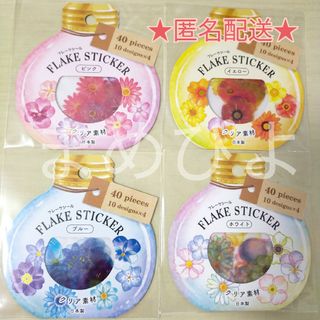 セリア(Seria)の【新品】セリア　フレークシール　花　4種(シール)