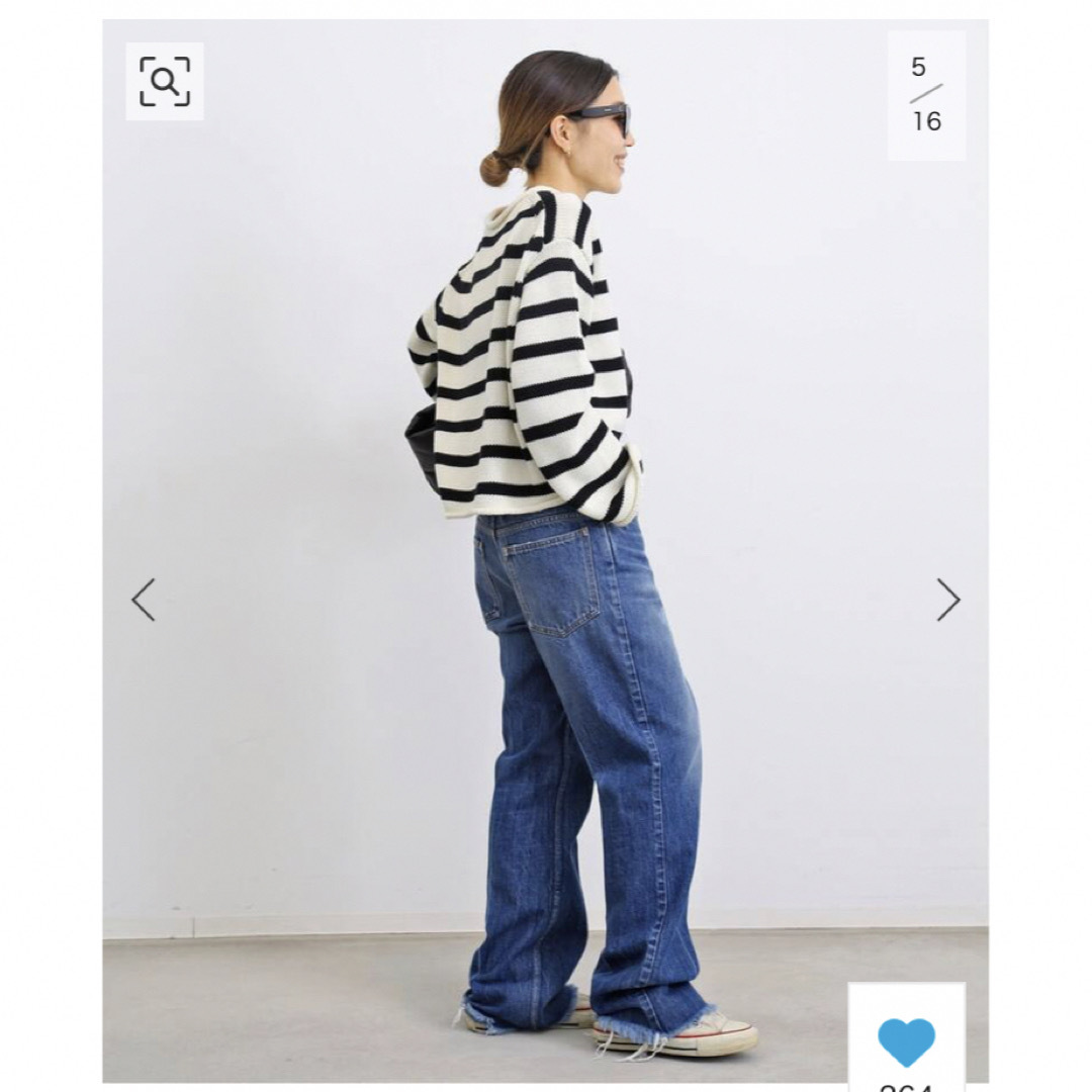 L'Appartement DEUXIEME CLASSE(アパルトモンドゥーズィエムクラス)のL'Appartement Border Rollup Knit Pullove レディースのトップス(ニット/セーター)の商品写真